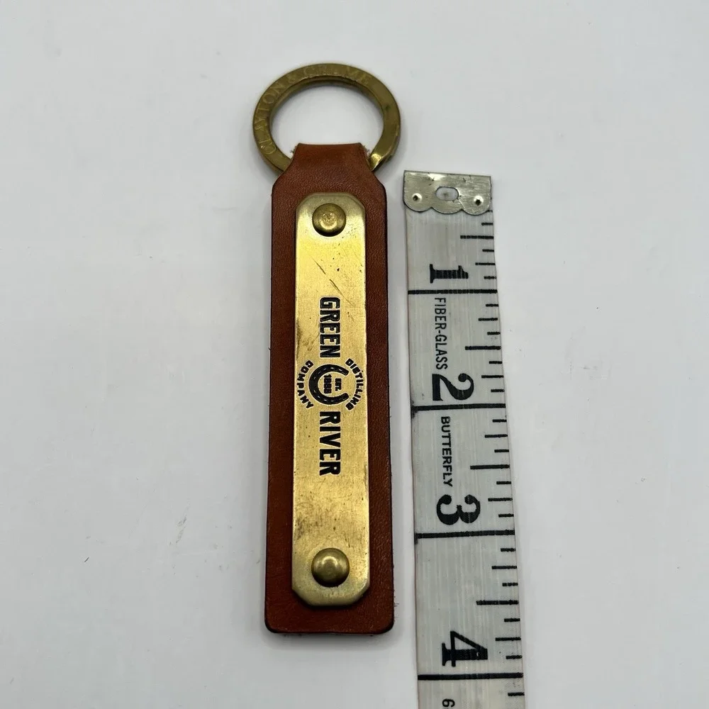 Green River‎ Distilling Co. Leather Key Chain Brown Clayton & Crume Bourbon